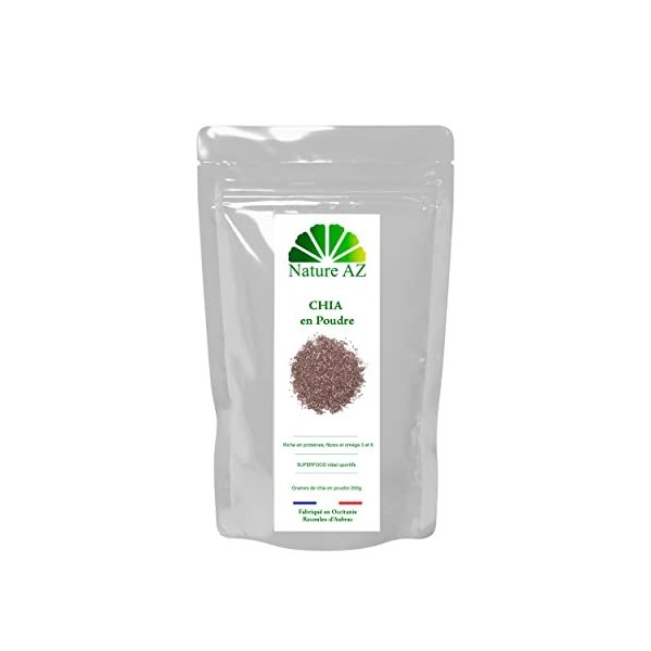 Graines de Chia en poudre | sachet 200g | pur 100% | protéines | fibres | oméga 3 | entretien de la masse musculaire | fabriq