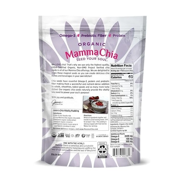 Organic Noir Chia Seed 12 oz 340 g - Mamma Chia