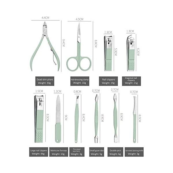 JJZXD Ensemble NailClipper en Acier Inoxydable Professionnel Pédicure File de Ongles Nail Nail Care Tools Toothing Manucure S