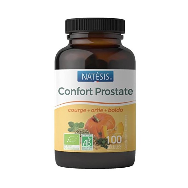 Natésis — Confort Prostate Bio — 100 Gélules — Troubles Urinaires Hommes — Complexe Efficace de Haute Qualité Extraits de Pép