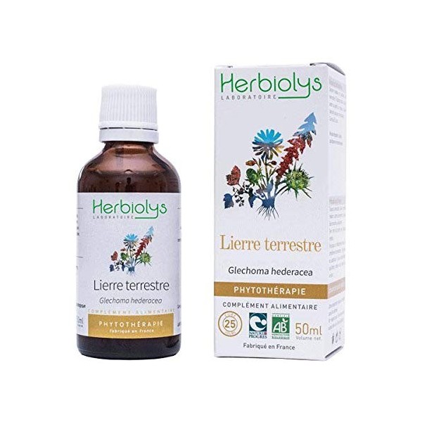 Extrait De Plantes Fraîches Bio | Lierre Terrestre | Glechoma hederacea | Phytothérapie | 50 ml | Herbiolys