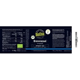 Biotiva Capsules dortie bio 150 capsules - 450mg par capsule - 100% végan - Produit et contrôlé en Allemagne DE-ÖKO-005 