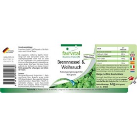 Fairvital | Ortie et encens - 20 jours - VEGAN - Fortement dosé - 4000mg dextrait de Feuilles d‘Ortie par dose journalière -