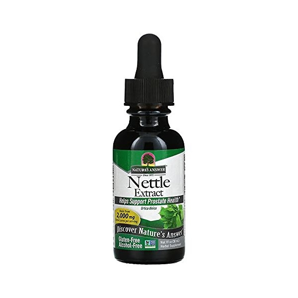 Natures Answer, Nettle Extract Extrait dOrtie , 400mg, 30ml, Testé en Laboratoire, Sans Gluten, Sans Soja, Végétalien, Vég