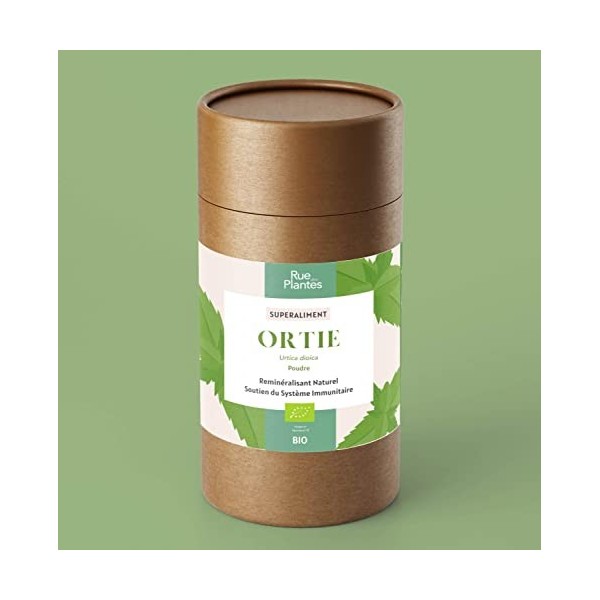 Ortie piquante feuille bio 100g - Superaliment - Riche en Minéraux, source de Vitamine C, Calcium et Fer