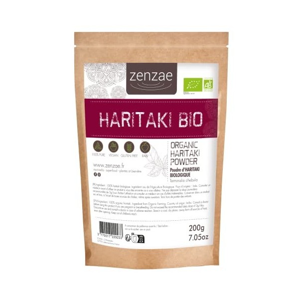 Haritaki bio Zenzae - Poudre Haritaki biologique - sachet 200g