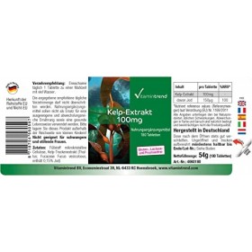 Kelp 100mg - ! POUR 6 MOIS ! - Boite de 180 comprimés - Végan - Varech de lAtlantique Nord - Iode de source naturelle | Vita