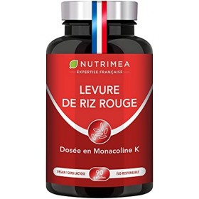 LEVURE DE RIZ ROUGE - Dosée en Monacoline K - 175 mg - Enrichie en Coenzyme Q10, Statines Naturelles, Soutien cardiovasculair
