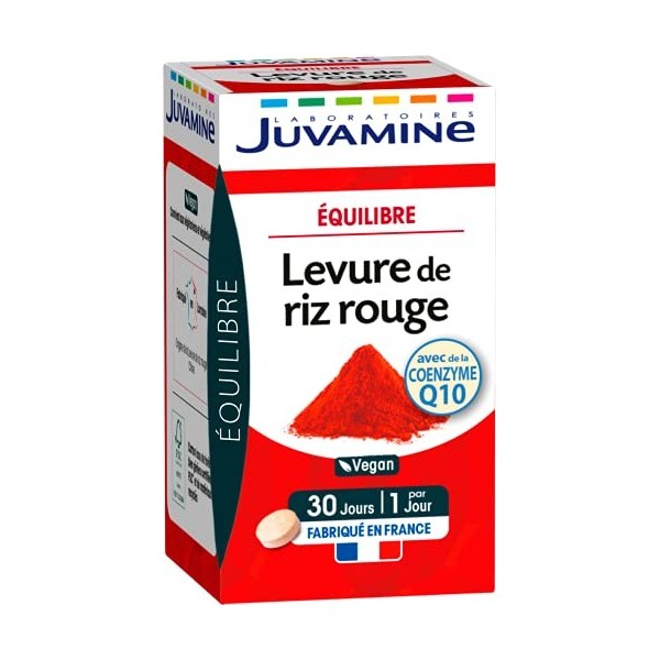 JUVAMINE Levure de Riz Rouge avec de Coenzyme Q10 30 Comprimés