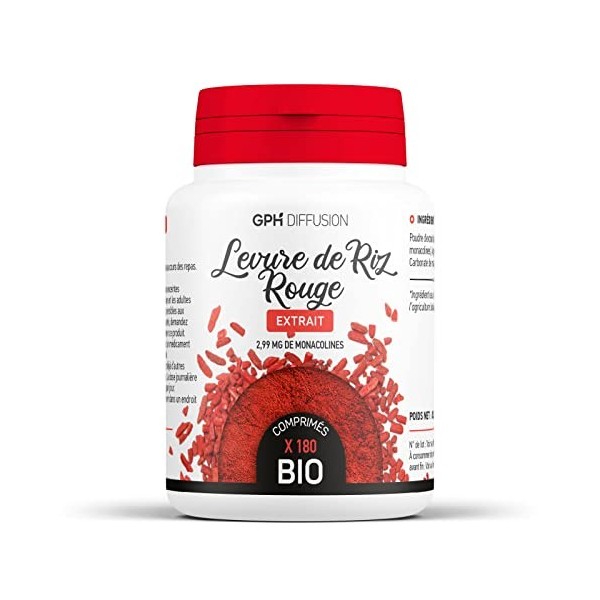 Levure de Riz Rouge Bio 187MG - 180 comprimés