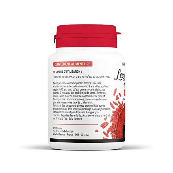 Levure de Riz Rouge Bio 187MG - 180 comprimés