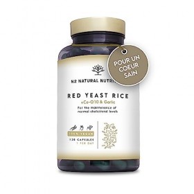 Levure de Riz Rouge et Coenzyme q10 Concentrée 2.9 mg de Monacoline K Aide à Maintenir un Taux de Cholestérol Sanguin Normal,