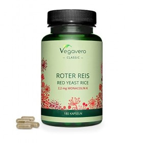 LEVURE DE RIZ ROUGE Vegavero® | Avec 2,9 mg Monacoline K | Sans Additifs | Cholestérol & Santé Cardio-vasculaire | 180 Gélule