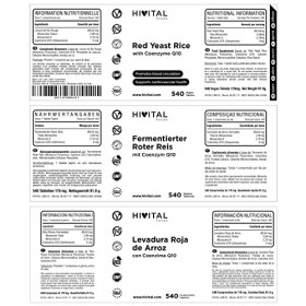 Levure de Riz Rouge concentrée avec Coenzyme Q10. 540 comprimés végétaliens 18 mois de traitement . Complètement naturel. Sa