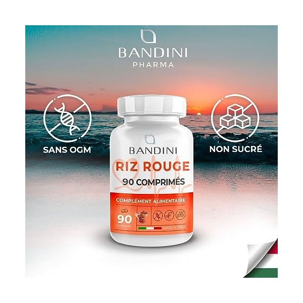 Bandini® RIZ ROUGE - Supplément de riz rouge fermenté - Cholestérol Le riz rouge fermenté contribue au maintien dun taux de 