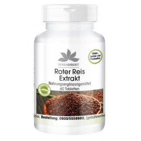Gélules dExtrait de Riz Rouge - haut dosage - avec 2.95mg de Monacoline K - Vegan - 60 Comprimés | HERBADIREKT by Warnke Vit