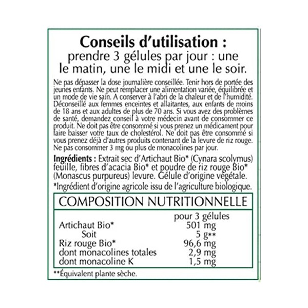 CHOLESTEROL -Complexe Cholestérol Bio - Laboratoires ILAPHARM - 60 gélules