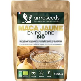 Maca Jaune en Poudre BIO 200G | 100% racine de Maca du Pérou | Fertilité, Tonus, Énergie mentale | Qualité Supérieure 200g 
