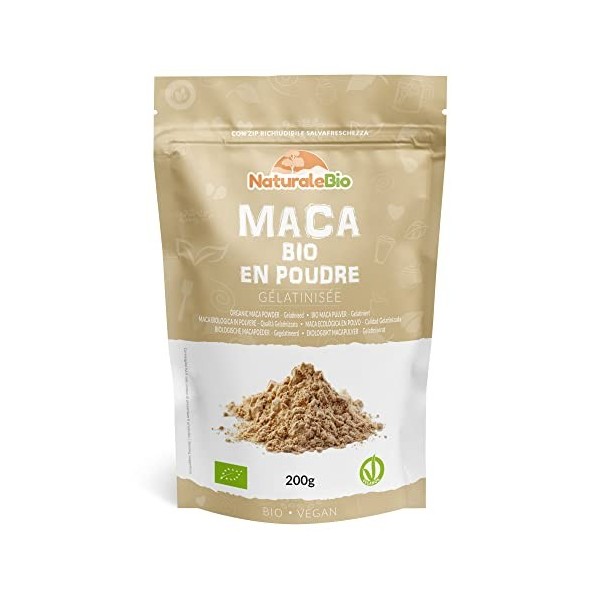 Maca Bio en Poudre 400g. Organic Peruvian Maca Root Powder. Biologique, Naturel et Pur, Produit au Perou de Racine de Maca Bi