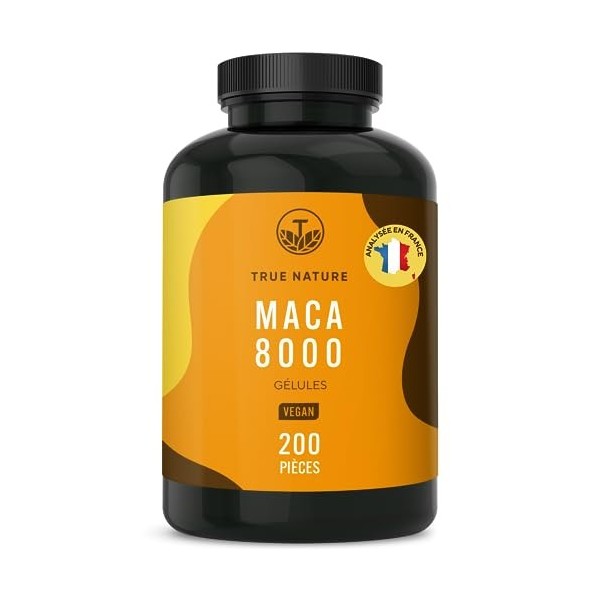 Maca 200 gélules - Extra FORT: 24.000mg par jour - contient du potassium contribue à une fonction musculaire normale - Ex