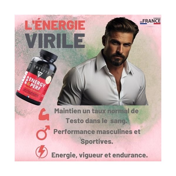 Formule Testosterone Homme| Performances Masculine | Vigueur Energie Endurance | 90 Gélules Pour Circulation Sanguine | Ginse