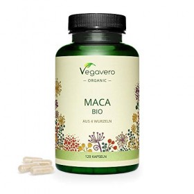 MACA BIO du Pérou 3000mg Vegavero® | 120 Gélules | UNIQUE : 4 Racines de Maca - Noire, Rouge, Jaune, Violette | Sans Additifs