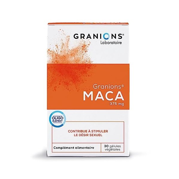 Maca GRANIONS | Complément alimentaire désir sexuel | Maca 375mg avec Zinc | Stimulant sexuel, aphrodisiaque sexuel naturel p