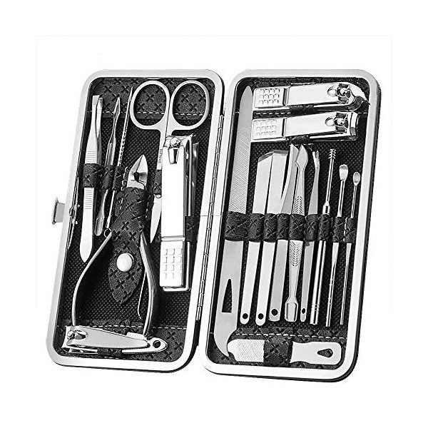 Queta Ensemble de Coupe-ongles en Acier inoxydable, Kit de Manucure et Pédicure Professionnel, Ciseaux à Ongles Set de Soins 