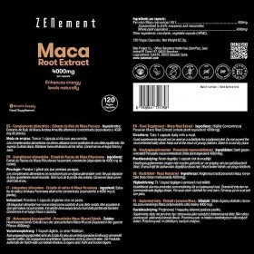 Extrait de Racine de Maca Péruvienne 4000 mg, Hautement concentrée 10:1, 120 Gélules | Énergie, endurance, mémoire, immunité 