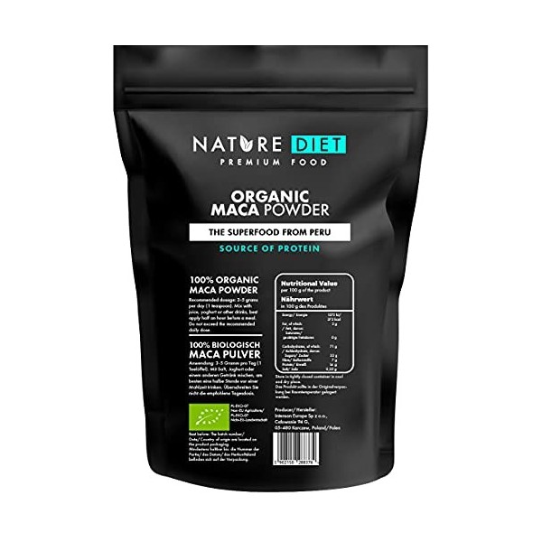 Nature Diet - Maca Bio 1000g | Racine de maca | Poudre | Sans gluten