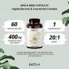 MACA Capsules hautement dosées + végétaliennes - Macca Premium 8000-60 Capsules - Extrait original 20:1 Premium poudre de ra