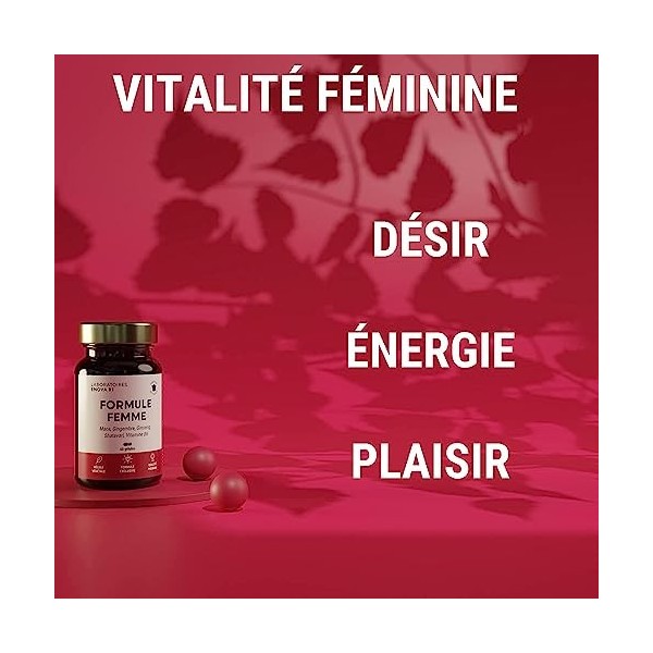 FORMULE FEMME | Vitalité Féminine | Complexe de Plantes : Maca, Gingembre, Ginseng, Shatavari, Vitamine B6 | 60 Gélules | Com