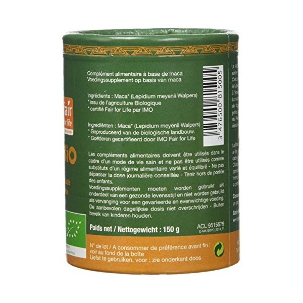 Flamant Vert Maca Bio du Pérou Poudre 150 g