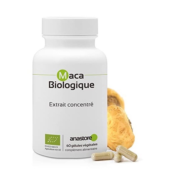 MACA BIO * 500 mg / 60 gélules * Extrait concentré 4:1 * Energie, Équilibre émotionnel, Vitalité