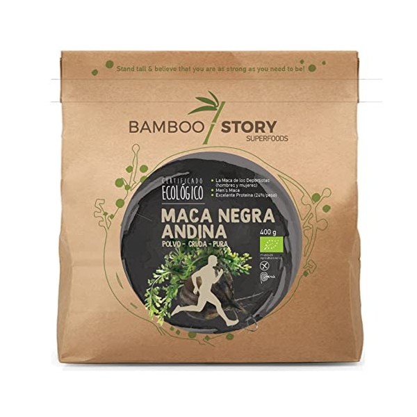 NOUVEAU | Crue | BAMBOO STORY | Maca Noire | Pérou | 100% Pure | Poudre | Bio | 400g