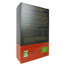 Maca HForce bio - Terre Inconnue® - Maca hommes Ginseng Guarana Tribulus - 40 gélules végétales de 545 mg - Lepidium Peruvian