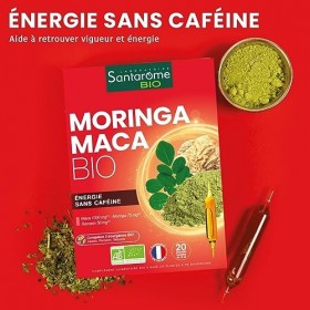 Santarome Bio - Moringa Maca Bio | Complément Alimentaire Energie et Vitalité | Pour retrouver Vigueur et Energie - A base de