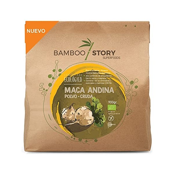 NOUVEAU | Crue | BAMBOO STORY | Maca Péruvienne | 100% Pure | Poudre | Bio | 900g