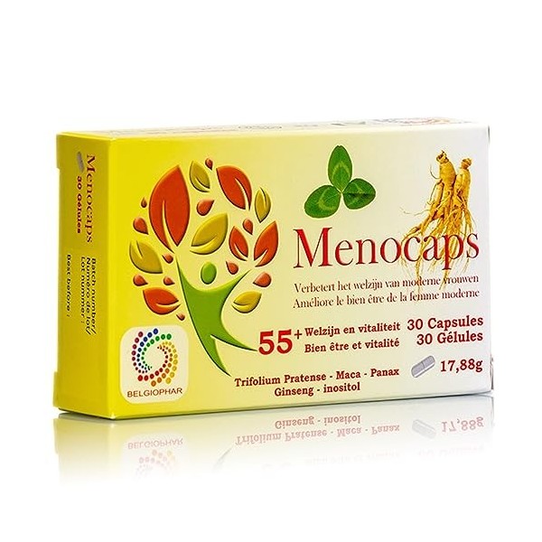 Menocaps 30 capsules | Trifolium Pratense | Maca Lepidium Meyenii | Panax Ginseng | Inositol