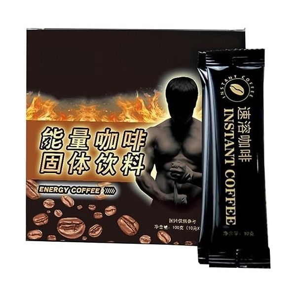 New Mens Energy Coffee - Black Maca Mens Energy Coffee, Instant Maca Coffee pour homme, café mélangé pour homme 1 boîte 