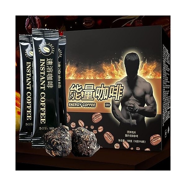 2023 New Mens Energy Coffee - Black Maca Men Energy Coffee, Instant Maca Coffee pour hommes, café mélangé pour homme 3 boît