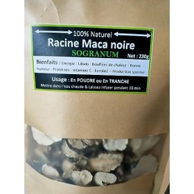 Maca noire tranche Brut | Racine maca noire | Thé - Infusion | Régulateur Hormonal Naturel Antistress Énergie Libido | 230g