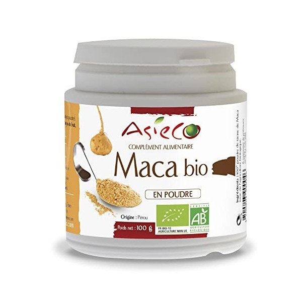 Maca Bio du Pérou en Poudre Pot de 100g - Nombreuses Vertus - Attribut au Développement du Corps Humain - Produit de Qualité 