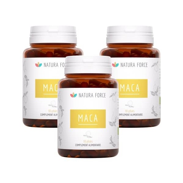 NATURA FORCE - Maca du Pérou - Gélules de 500mg - Extrait Pur de Racine de Maca Biologique - Origine Certifiée du Pérou - Ana