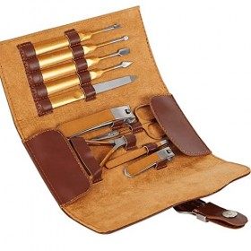 XLXZT 10pcs Set Di Manucure in Pelle Cure for Unghie for Le Pedicure Manucure Personale, Set Di Toelettatura Da Viaggio Manuc