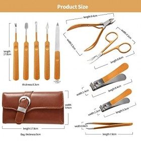 XLXZT 10pcs Set Di Manucure in Pelle Cure for Unghie for Le Pedicure Manucure Personale, Set Di Toelettatura Da Viaggio Manuc