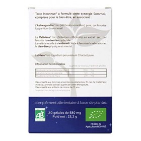 Sommeil bio - Terre Inconnue® - 40 gélules végétales de 580mg – Complexe pour le bien-être. 3 plantes adaptogènes à l’efficac