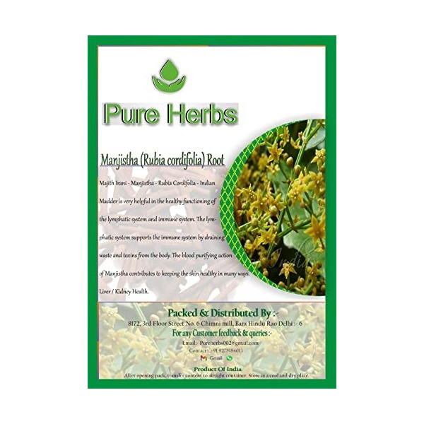 Pure herbs Racine de manjistha Rubia cordifolia 50 g