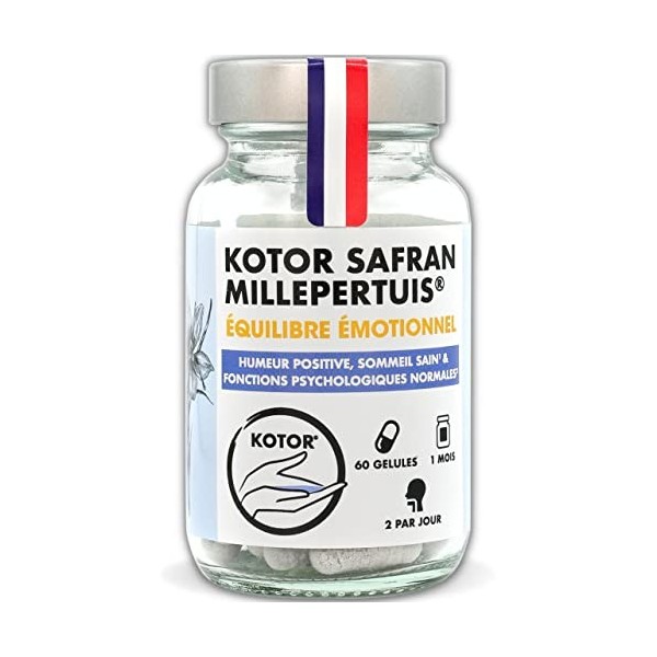 KOTOR SAFRAN MILLEPERTUIS | Anti Déprime, Baisse de Moral, Trouble de l’Humeur | Millepertuis + Safran + Magnésium Marin + Vi