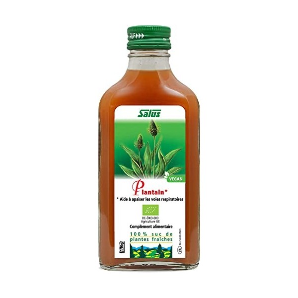 Salus – Plantain BIO – Complément Alimentaire à Base de Sucs de Plantes Fraîches – Aide à Faciliter la Respiration et à les I